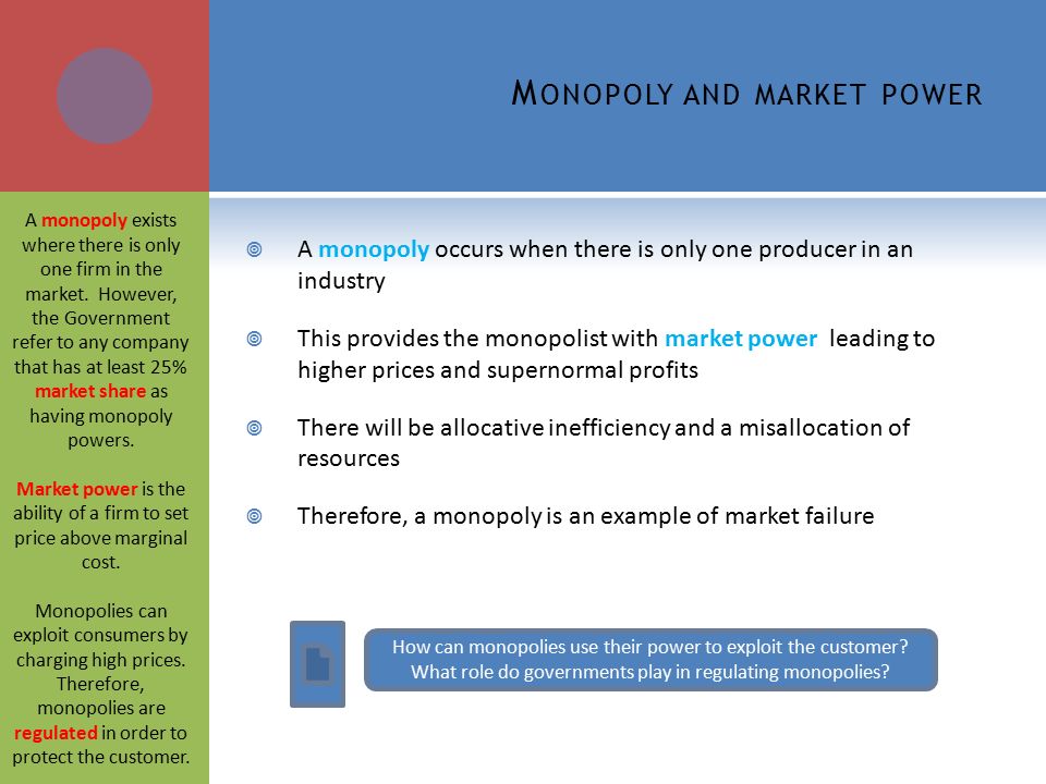 Monopoly as a source of market failure essay